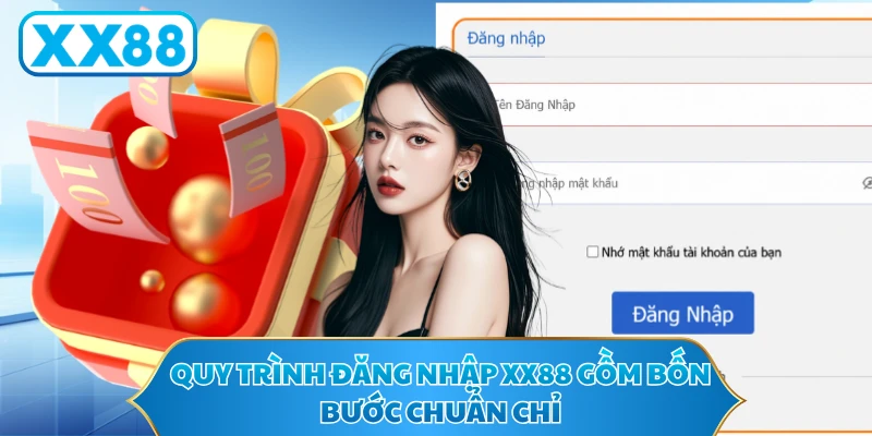 Quy trình đăng nhập XX88 gồm bốn bước chuẩn chỉ